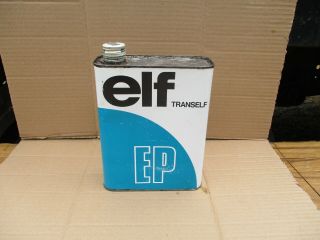 Vintage Elf Metal Oil Can,  Ideal Garage Display With Petrol Pump,  Enamel Sign.
