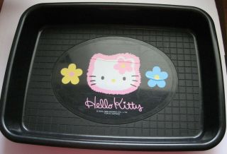 Hello Kitty Black Plastic Tray 12 X 8 Vintage 1998 Sanrio Seiwa Rare