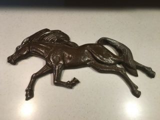 Vintage Aluminum Mustang Horse Wall Plaque Ornament