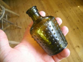 Old Irish Green Glass Poison Bottle
