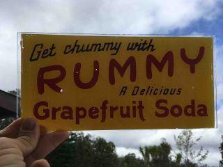 Old Rummy Grapefruit Soda Glass Insert for Light Up Advertising Sign 3