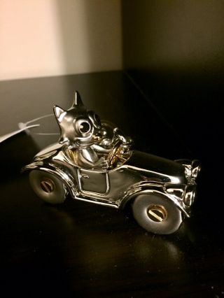 Rare Felix Cat In Car Coach Limited Vintage Chrome Ornament