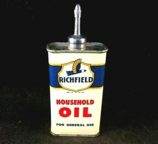 Vintag Richfield Household Oil Handy Oiler Lead Top Rare Old Advertising Gas Oil