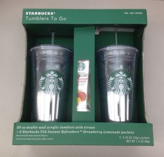 Starbucks Tumblers 2 Pack 20 Oz.  Double - Wall Acrylic Cold Cup | O6789 - L2