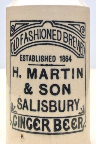 Vintage C1900s Martin & Son Salisbury Wilts Stone Ginger Beer Stoneware Bottle