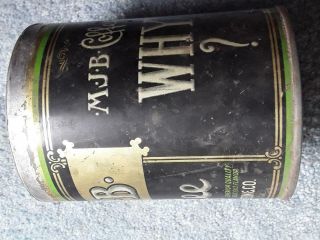 Vintage Very Early MJB coffee tin 1 lb San Francisco CAL.  RARE ALL METAL 8