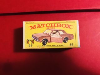 Vintage 1960s Matchbox No.  25 Ford Cortina