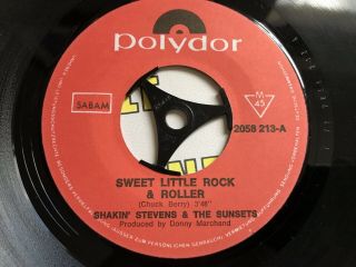 SHAKIN STEVENS AND THE SUNSETS 7” Sweet Little Rock’n’Roller” V RARE GERMAN 1972 2