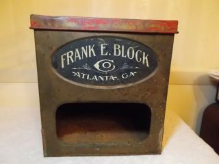 Antique Frank E.  Block Atlanta,  Ga Cracker Tin - Advertising