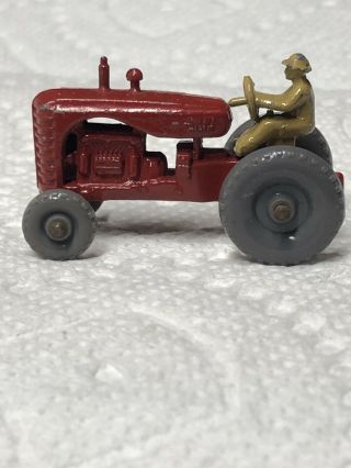 Lesney Matchbox Massey Harris Tractor No 4 Red Gray Rim Gray Tire 1957 Vintage
