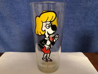 Pepsi Sweet Polly Glass,  White Lettering With Brockway Sticker On The Bottom
