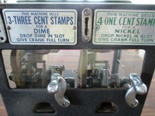 Antique Stamp Machine Schermack Stamp Machine One Cent & Three Cent Stamps