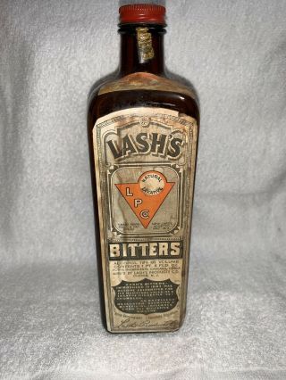 Lash’s Bitters Bottle Antique Intact Label