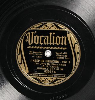 Bumble Bee Slim Vocalion 03037 V,  /e - Pre War Blues 78