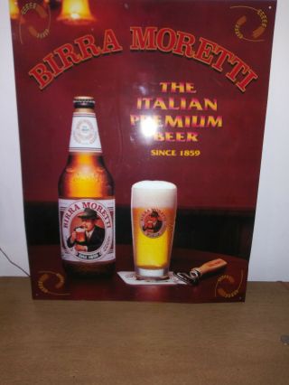 Birra Moretti Beer Sign Brewery Sign Italian Tin Metal