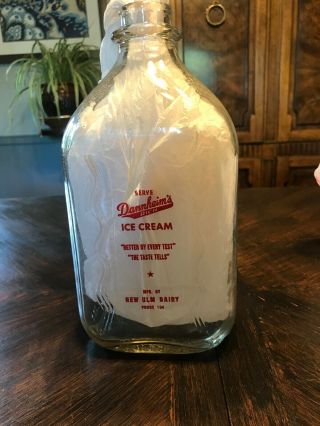 Vintage Milk Bottle Dannheim’s Ice Cream Advertising Ulm Dairy Minnesota