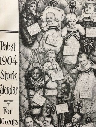 Maud Humphrey 1904 Pabst Extract Stork Calendar Babies Print Ad
