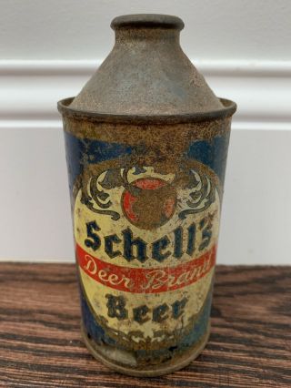 Schell’s Beer Deer Brand Cone Top Can Bottle Breweriana August Schell Brewing