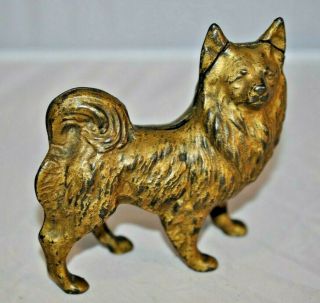 Antique Cast Iron " Spitz " Dog Bank Moore 409 Made By Grey Iron Casting