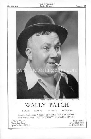 Wally Patch - Silents On,  Music Hall - 260,  Films - Signed Album Page