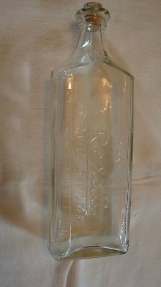 Glass Bottle From The Rexall Drug Store 16oz.  9 - 1/2 " Tall.
