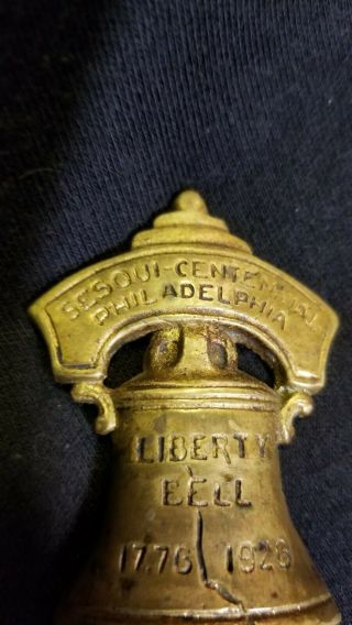 1776 1926 SESQUICENTENNIAL LIBERTY BELL LETTER OPENER CAST BRASS 3
