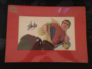Signed Stan Lee Animation Cel Prints Set Marvel Spiderman 1994 Comic Book