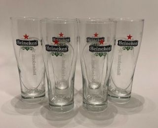 Heineken Pilsner Beer Glasses,  Set Of 6,  0.  25l 6.  5 " Tall Red Star