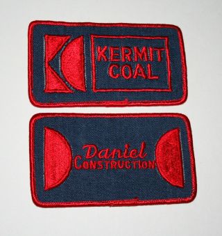 2 Rare Kermit W Virginia Coal Mines Daniel Constrution Patch Nos 1970s