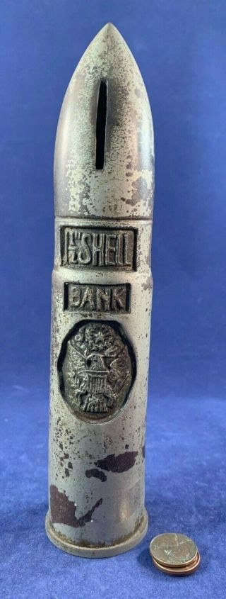 Antique Vintage Metal Still Bank - 1 - 1/2 Inch Shell Bank