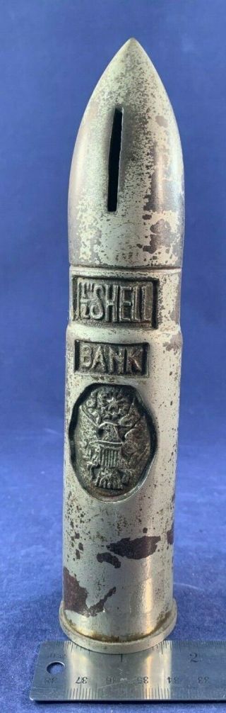 Antique Vintage Metal Still Bank - 1 - 1/2 Inch Shell Bank 2