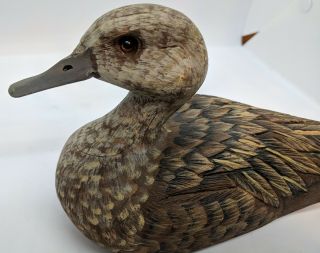 Handcrafted Pintail Hen Duck Decoy Signed By The Artist 5