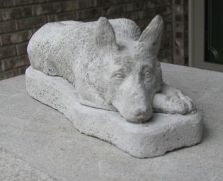 Concrete German Shepherd Statue Or Use As A Memorial,  Grave Marker