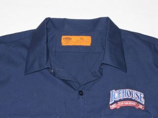 Icehouse Beer / Uniform Work/truck Driver Shirt Dickies Short Sleeve Blue Xl