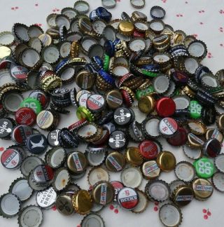 Approx 350 Beer Bottle Caps Tops Various Designs Collectable Crafts