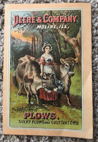 Antique 1884 (john) Deere & Company Advertisement For The Gilpin Sulky Plow Rare