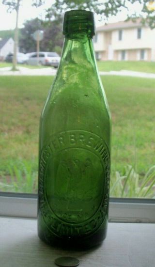Victorian Pictural Green Beer Embossed,  Colchester Brewing Company Limited (eagle)
