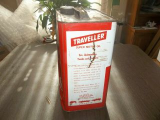 Vintage Empty Traveller 2 Gallon Oil Can Gas Station Advertising Collectible 2