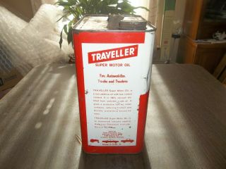 Vintage Empty Traveller 2 Gallon Oil Can Gas Station Advertising Collectible 4