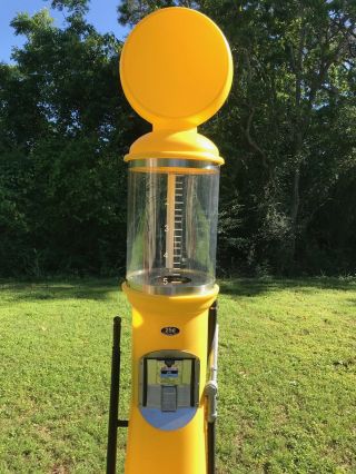 7ft Gas Pump Gumball Vending Machine - Yellow Plastic 2