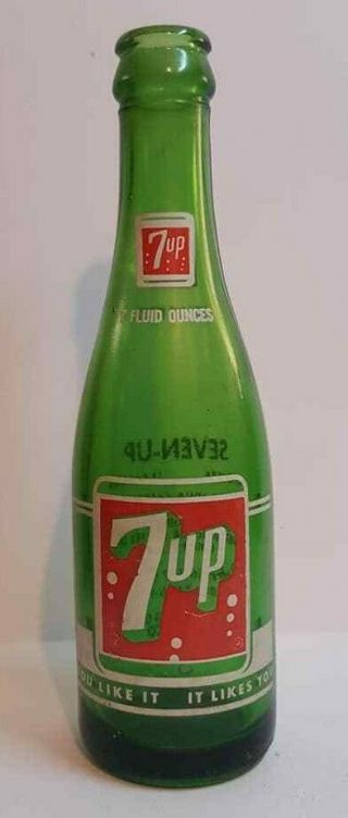 Vintage 7 Oz Soda Bottle / 7 - Up / Puerto Rico 1950 