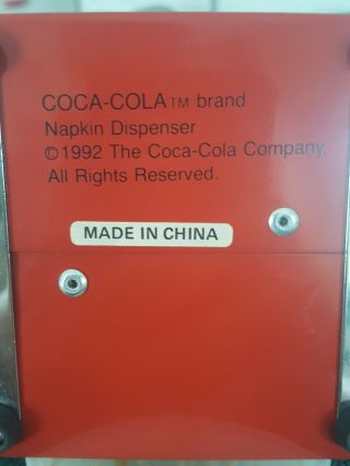 Vintage Coca - Cola ® 1992 Metal Napkin Holder Dispenser Have A Coke 7 1/4” Tall 3