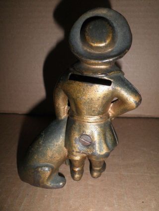 Great old cast iron Buster Brown & Tige still bank 1910 - 1932 3