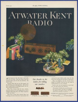 Vintage 1925 Atwater Kent Model 10 20 24 Tube Radio Ephemera 20 