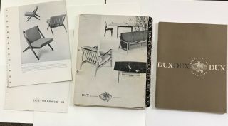 Dux Furniture Mid Century Modern Scandanavian Design Brochures 1950s