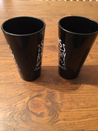 2 SONS OF ANARCHY BEER GLASSES BLACK PUB PINT 16 OZ EACH OFFICIALLY LICENSED EUC 2