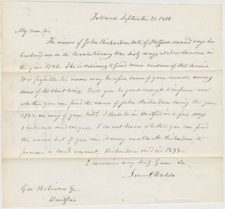 Loren P.  Waldo - In U.  S.  Congress From Ct - 1858 Letter Re Rev War Soldier Als