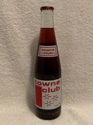 Full 12oz Towne Club Black Cherry Acl Soda Bottle Warren,  Michigan