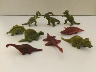 Vintage Group Of 9 Nabisco Cereal Premium Prehistoric Dinosaurs 1960s Red Green