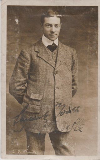 T.  E.  Dunville Signed Edwardian Postcard - Chaplin Thought Very Highly Of Him